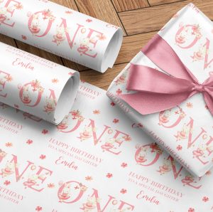 First Birthday Ballerina Wrapping Paper