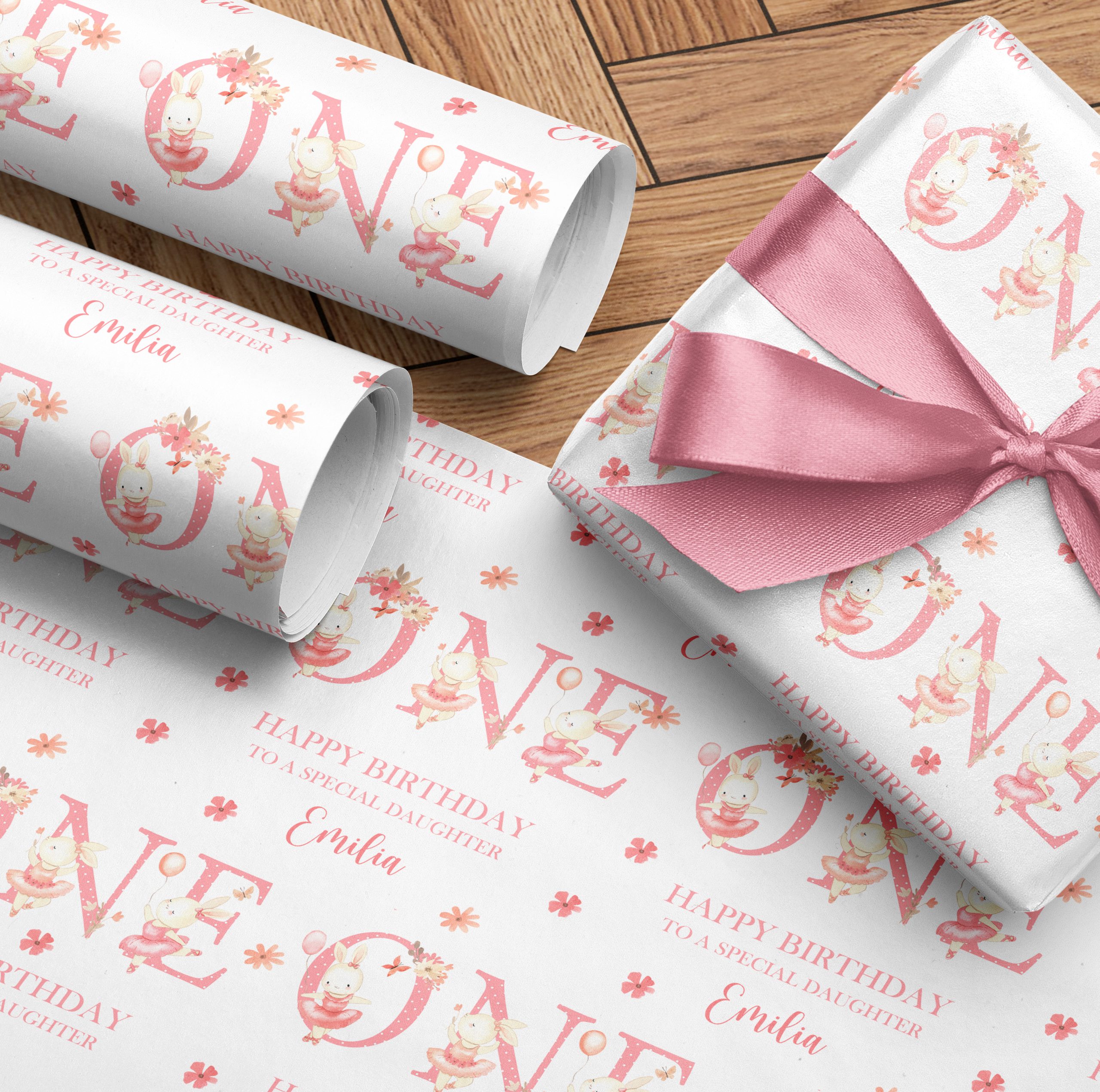 First Birthday Ballerina Wrapping Paper