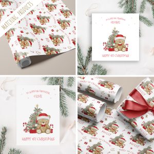 Teddy Bear 1st Christmas Gift Wrap