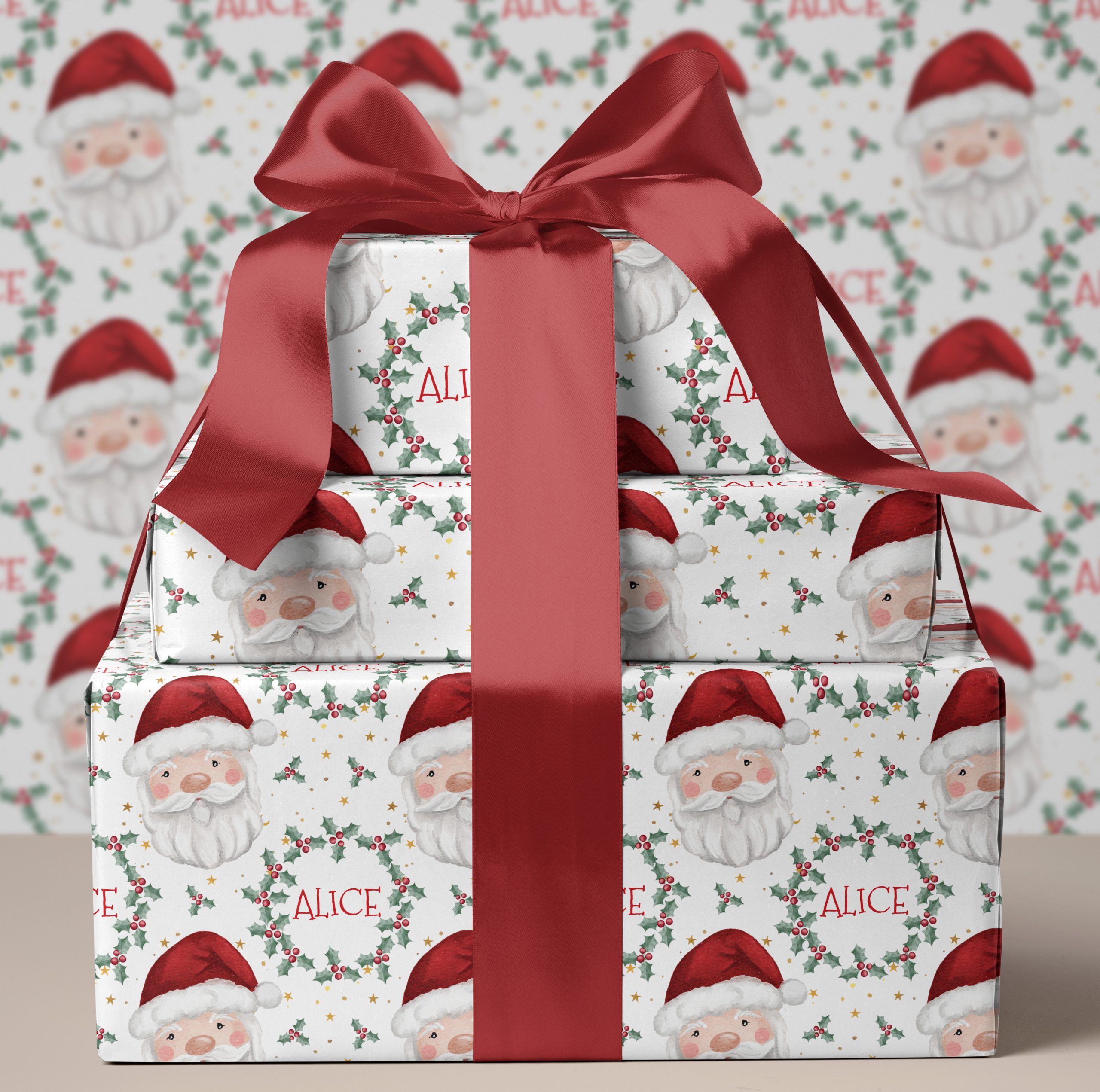 Personalised Santa Claus Gift Wrapping Paper
