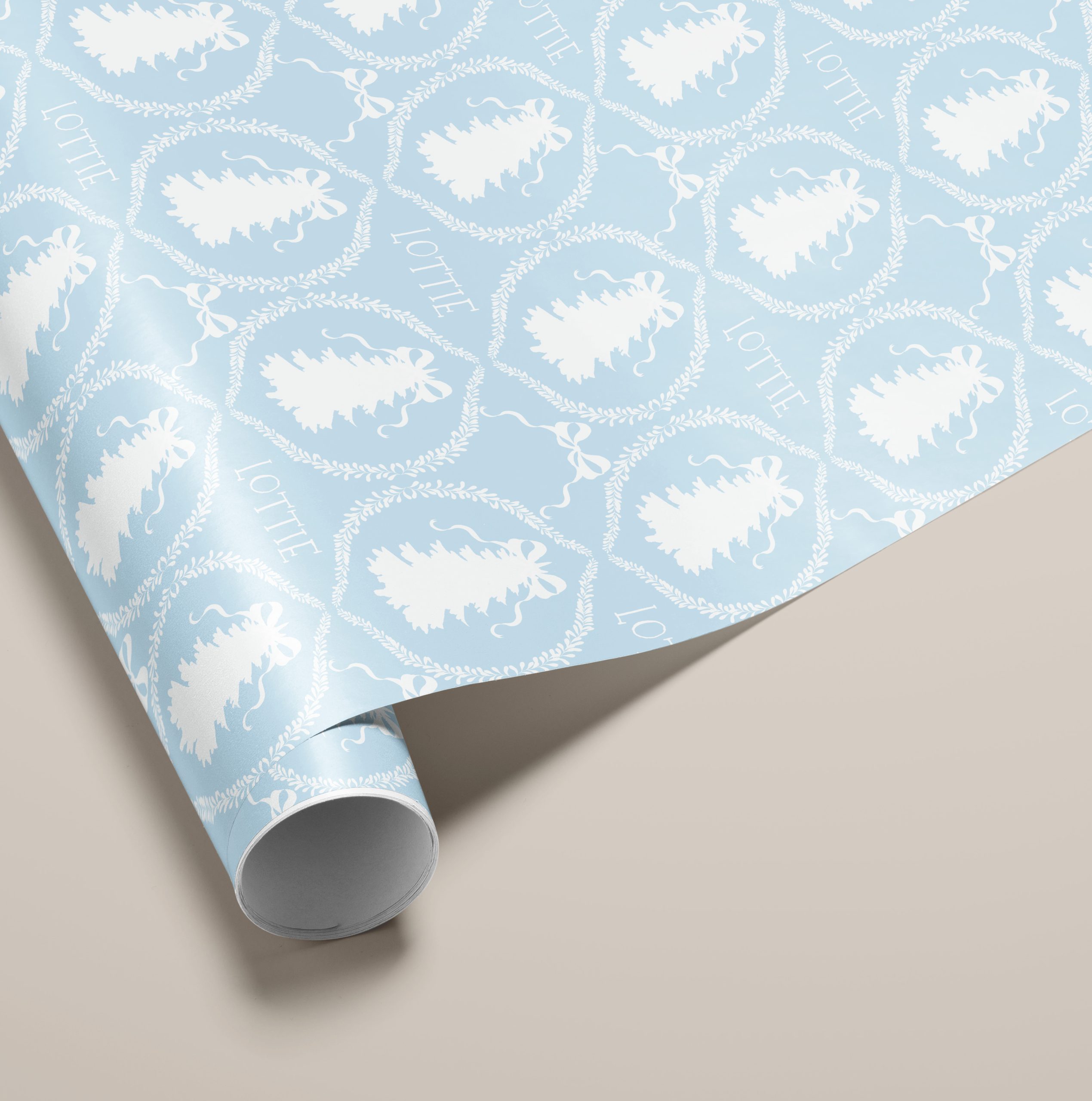 Personalised Blue Christmas Wrapping Paper