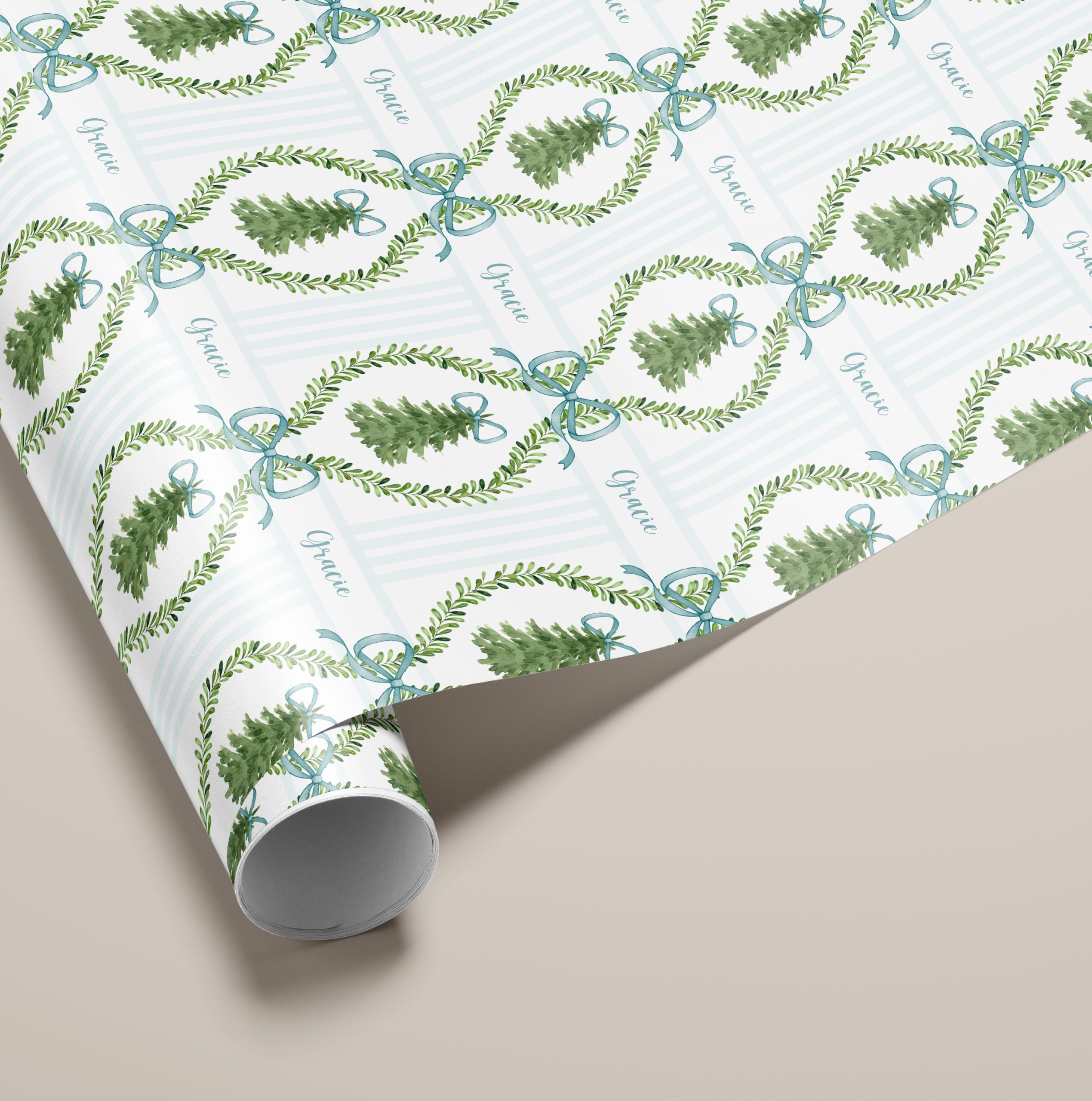Personalised Christmas Tree Gift Wrapping Paper