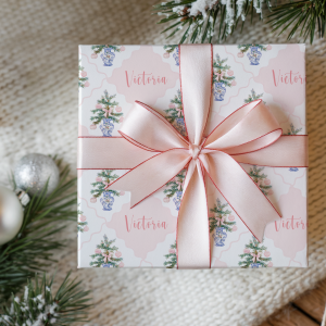 Personalised Pink Christmas Gift Wrapping Paper