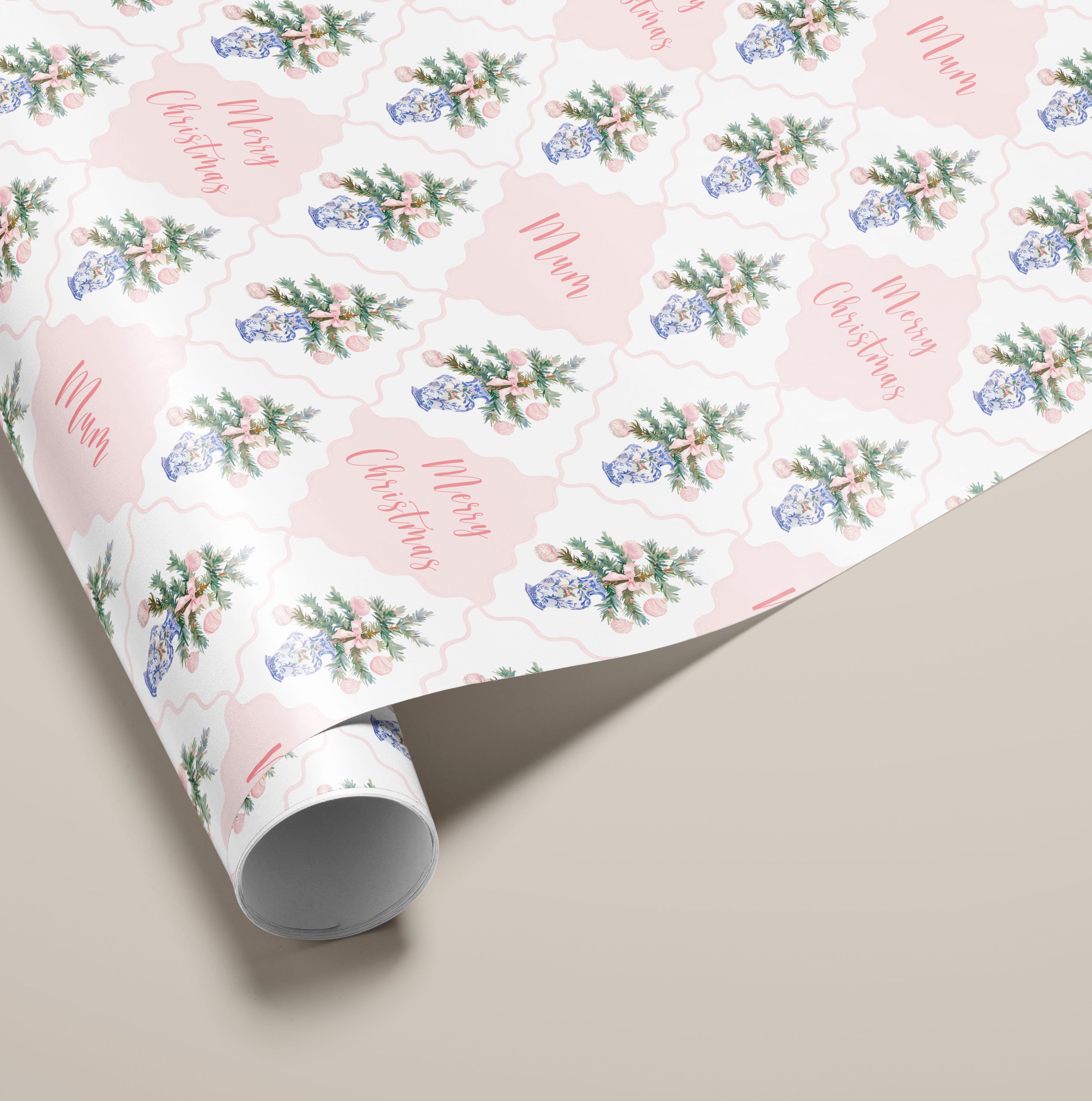 Personalised Pink Gift Wrapping Paper