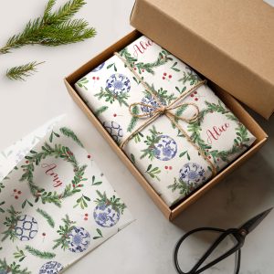 Personalised Blue Christmas Wrapping Paper