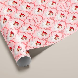 Personalised Red Santa Christmas Gift Wrapping Paper