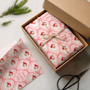 Personalised Red Santa Christmas Gift Wrapping Paper