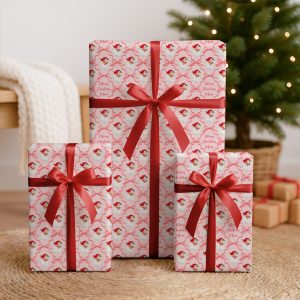 Personalised Red Santa Christmas Gift Wrapping Paper