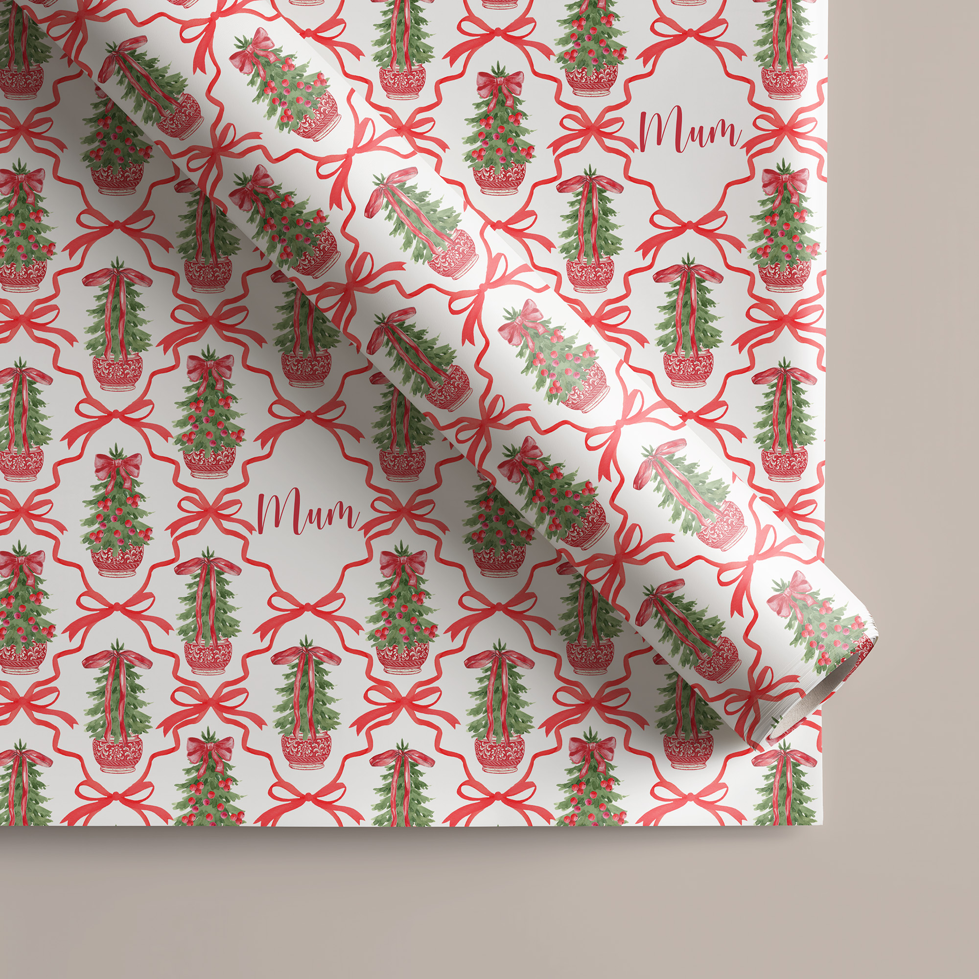 Personalised Red Christmas Gift Wrap