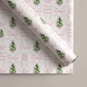 Personalised Pink Christmas Gift Wrapping Paper