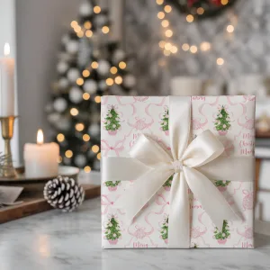 Personalised Pink Christmas Gift Wrapping Paper