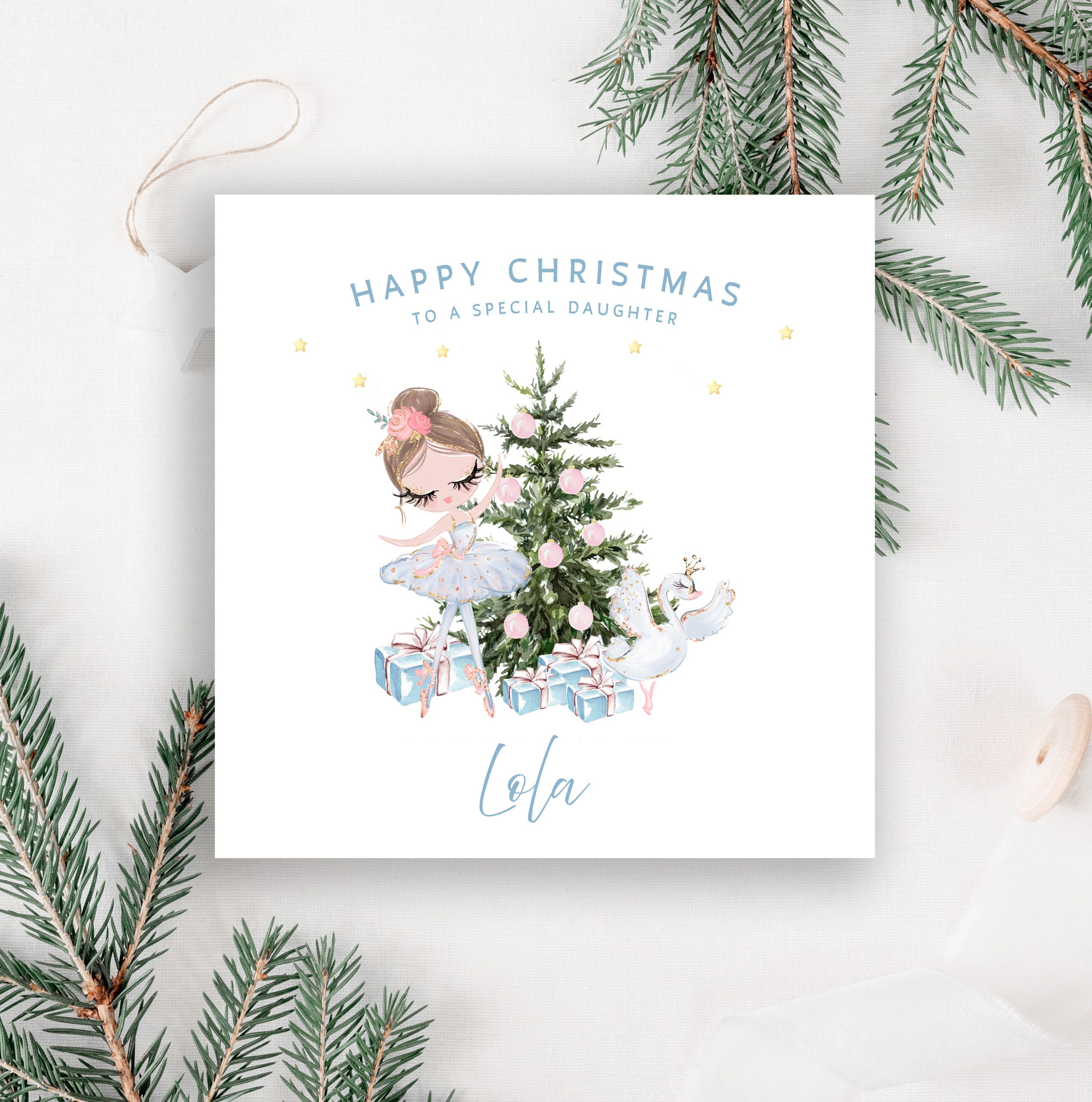 Christmas Card Sugarplum Fairy Brown 1