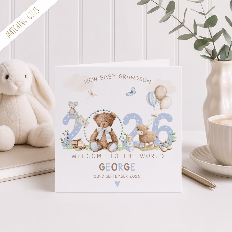 Handmade New Baby Card ‘Born In’