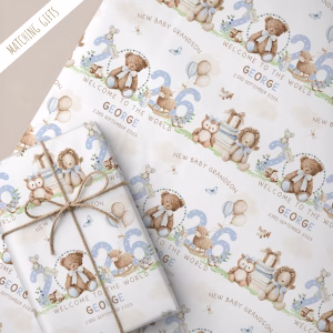 New Baby Boy Gift Wrapping Paper