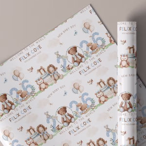 New Baby Boy Gift Wrapping Paper