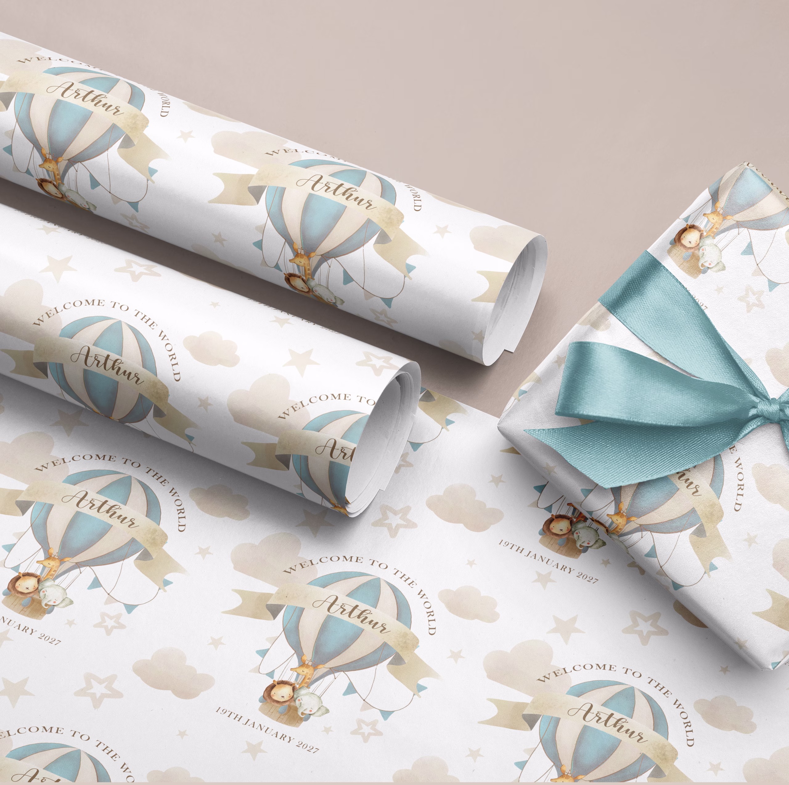 New Baby Boy Wrapping Paper