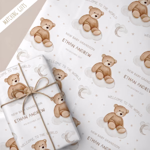 New Baby Teddy Bear Gift Wrap