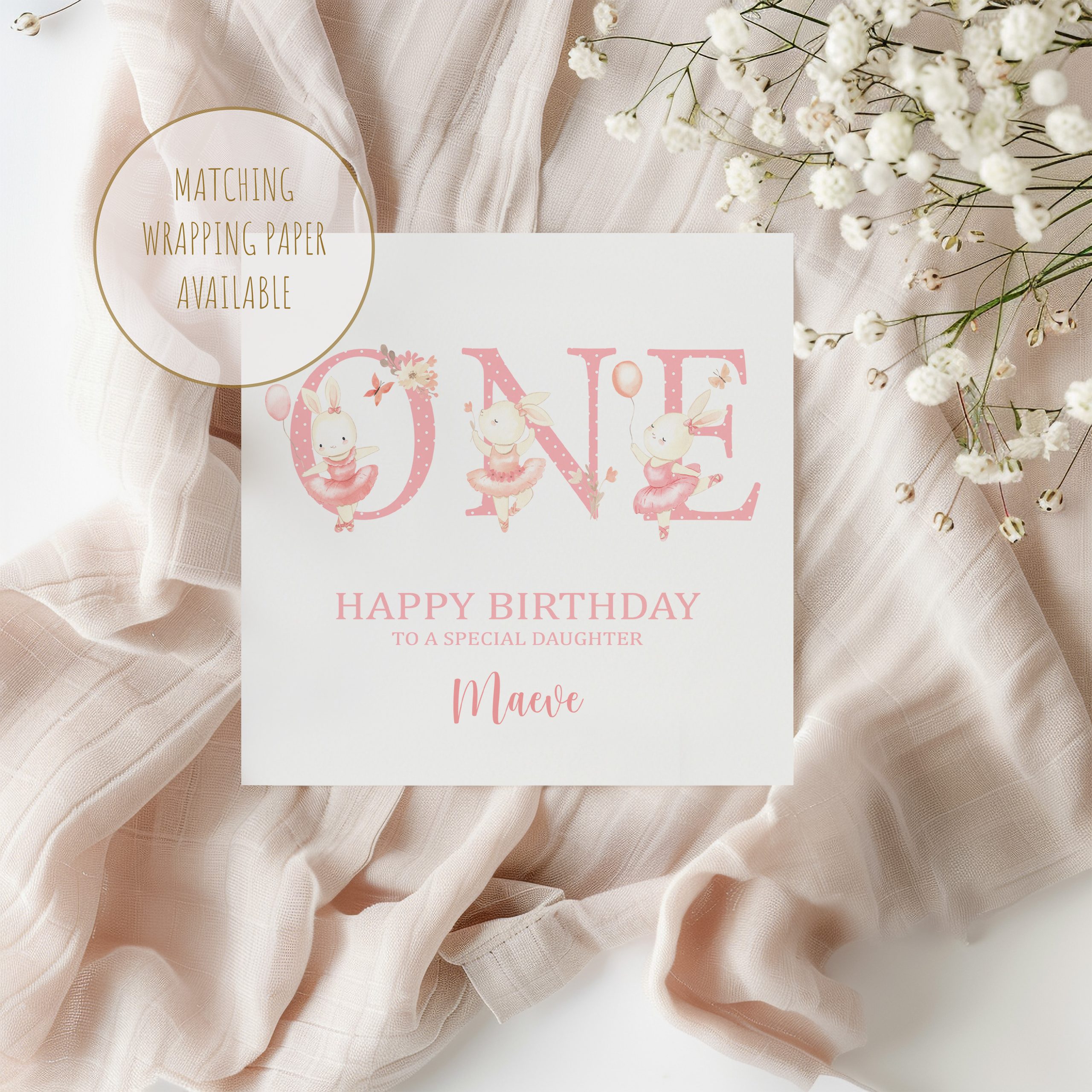 Personalised Birthday Card Age One Ballelrina