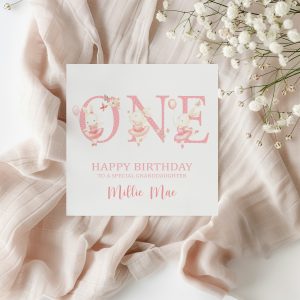 Personalised Birthday Card Age One Ballelrina