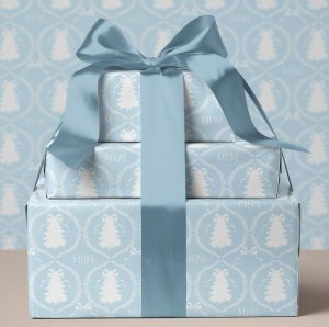 Personalised Blue Christmas Wrapping Paper