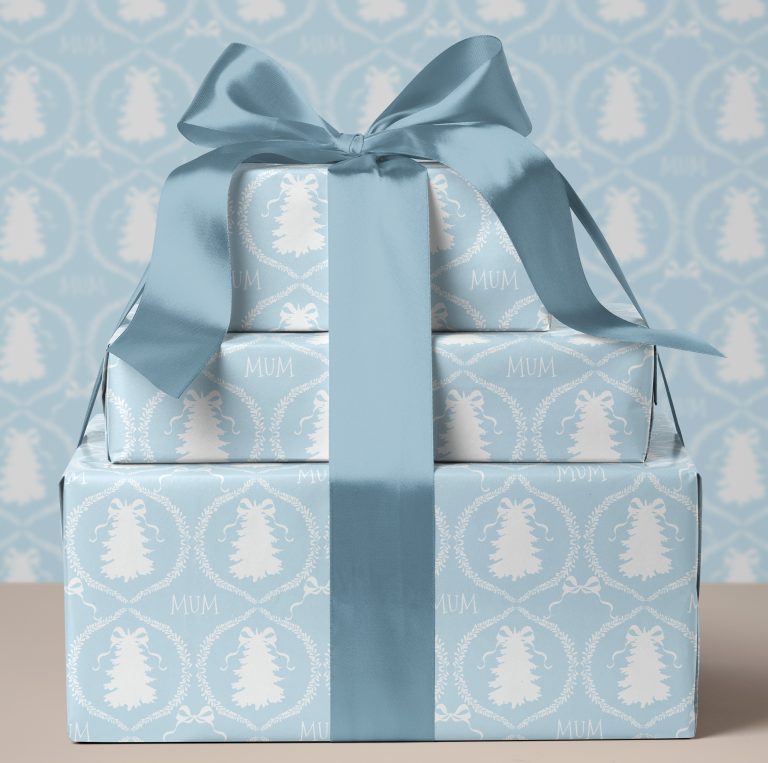 Personalised Blue Christmas Wrapping Paper