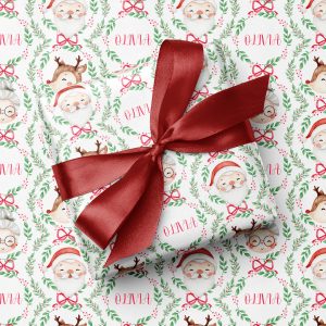 Personalised Christmas Wrapping Paper Mr & Mrs Claus