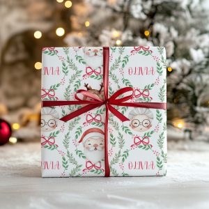 Personalised Christmas Wrapping Paper Mr & Mrs Claus 2