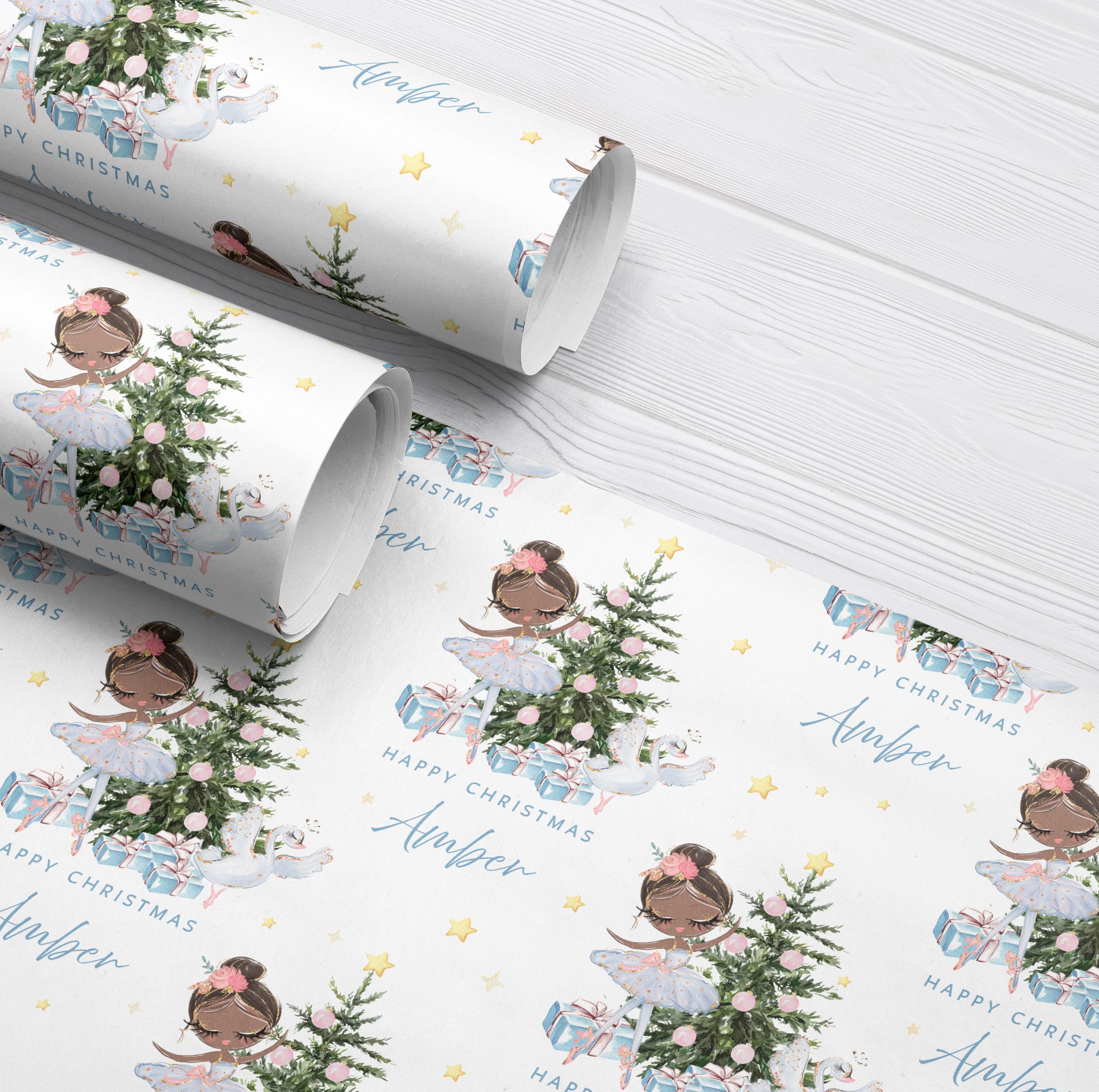 Personalised Christmas Wrapping Paper Sugarplum Fairy