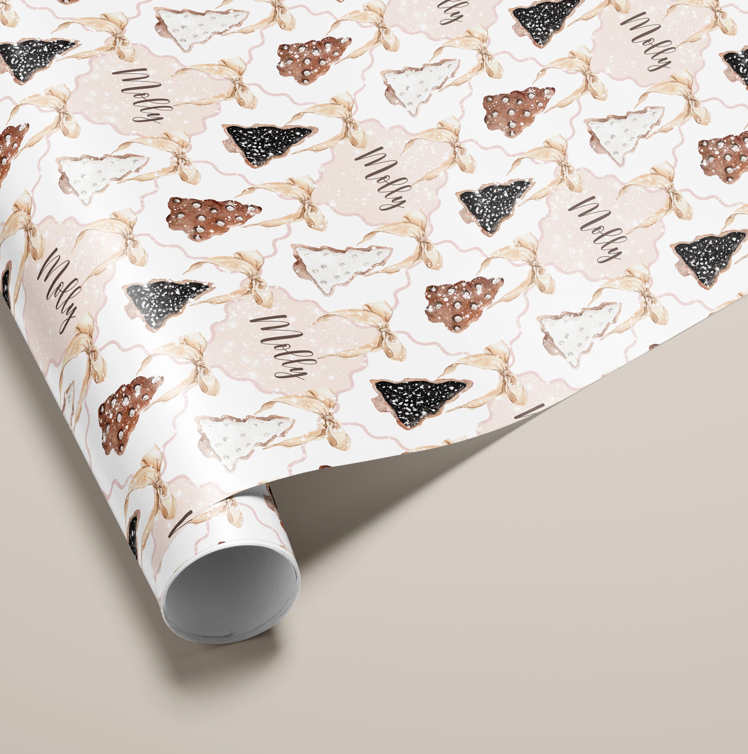 Personalised Cookie Christmas Gift Wrapping Paper