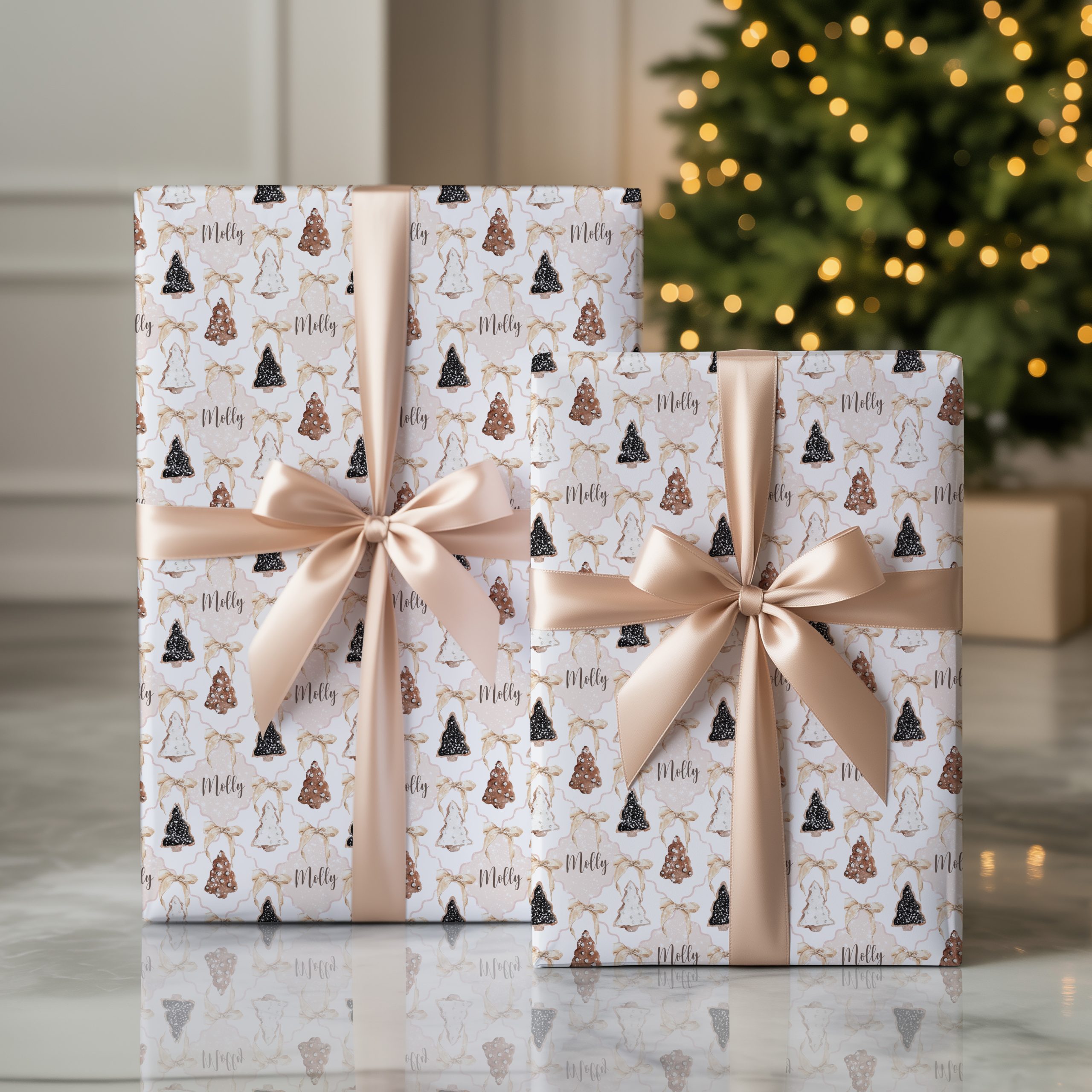 Personalised Gingerbread Christmas Wrapping Paper