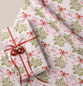Personalised Mistletoe Gift Wrapping Paper