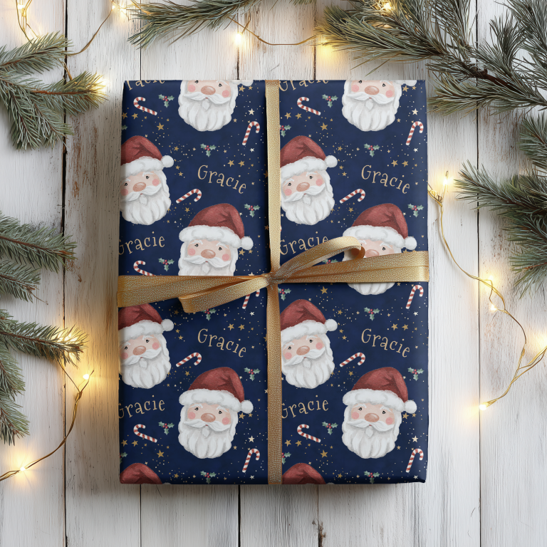 Personalised Santa Claus Christmas Wrapping Paper