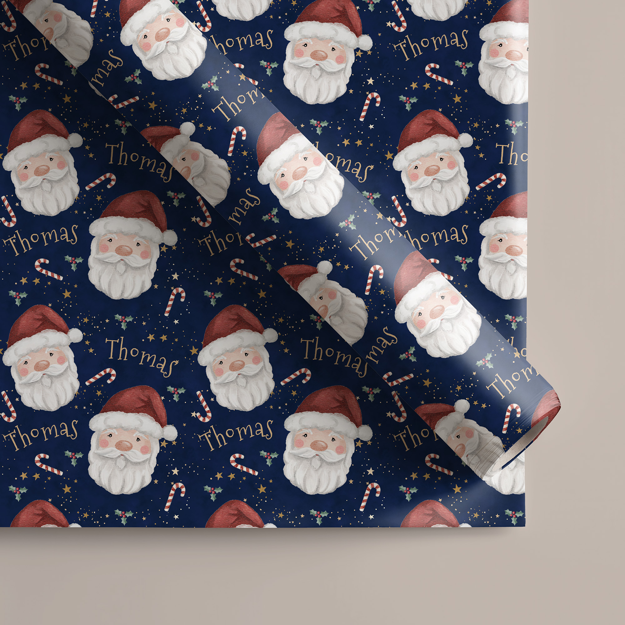 Personalised Santa Claus Christmas Wrapping Paper