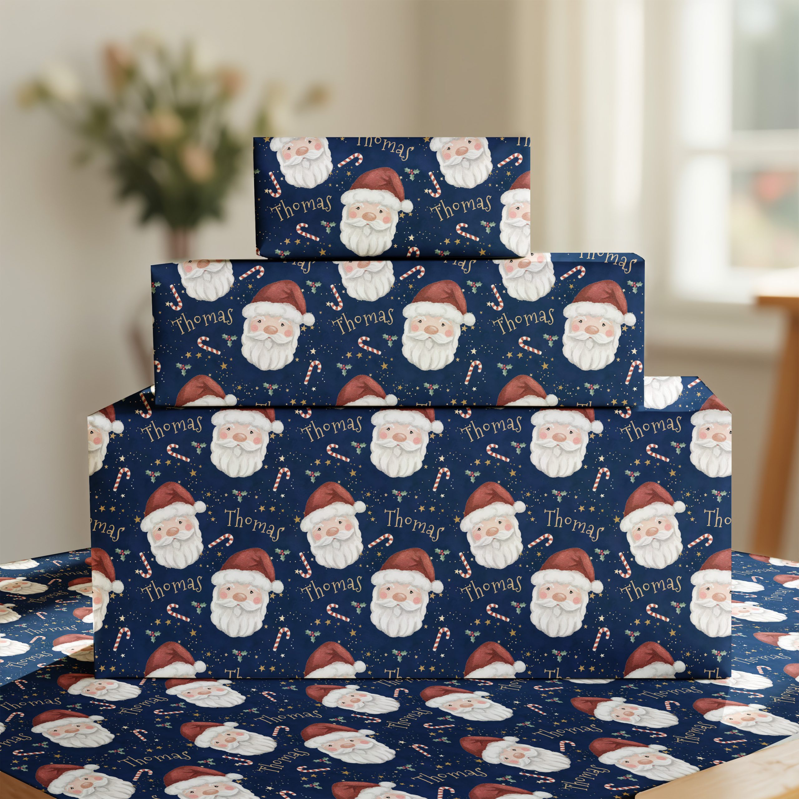 Personalised Santa Claus Christmas Wrapping Paper
