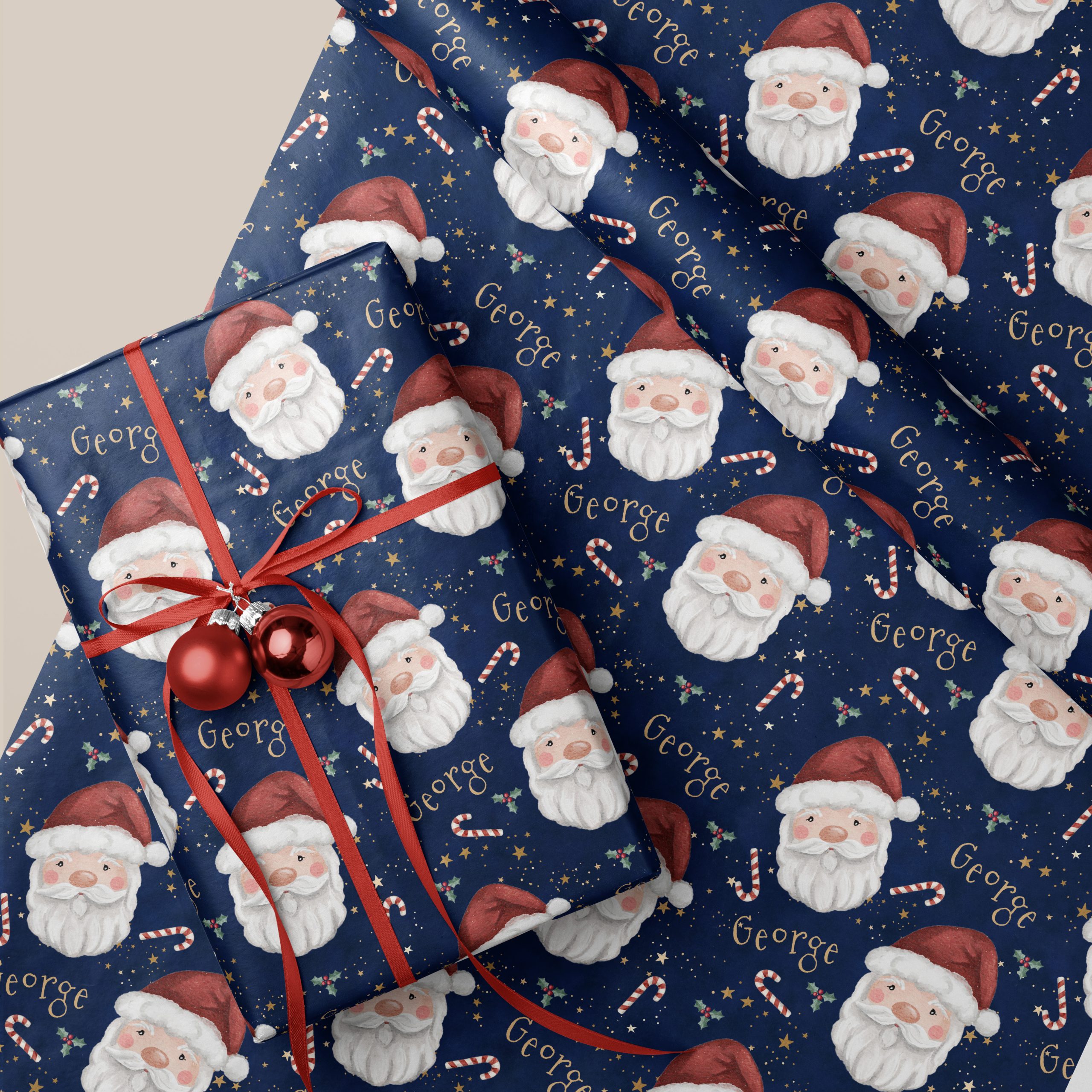 Personalised Santa Claus Christmas Wrapping Paper