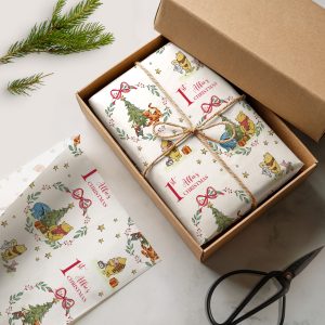 Personalised Winnie The Pooh 1st Christmas Wrapping Paper