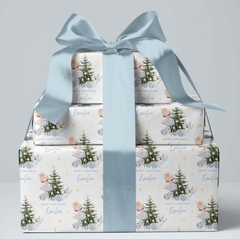 Personalised Christmas Wrapping Paper ‘Sugarplum Fairy’