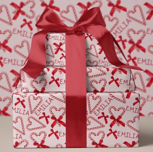 Personalised Candy Cane Christmas Gift Wrap