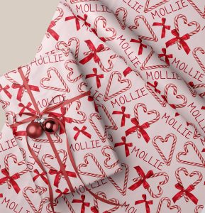 Personalised Candy Cane Christmas Gift Wrap
