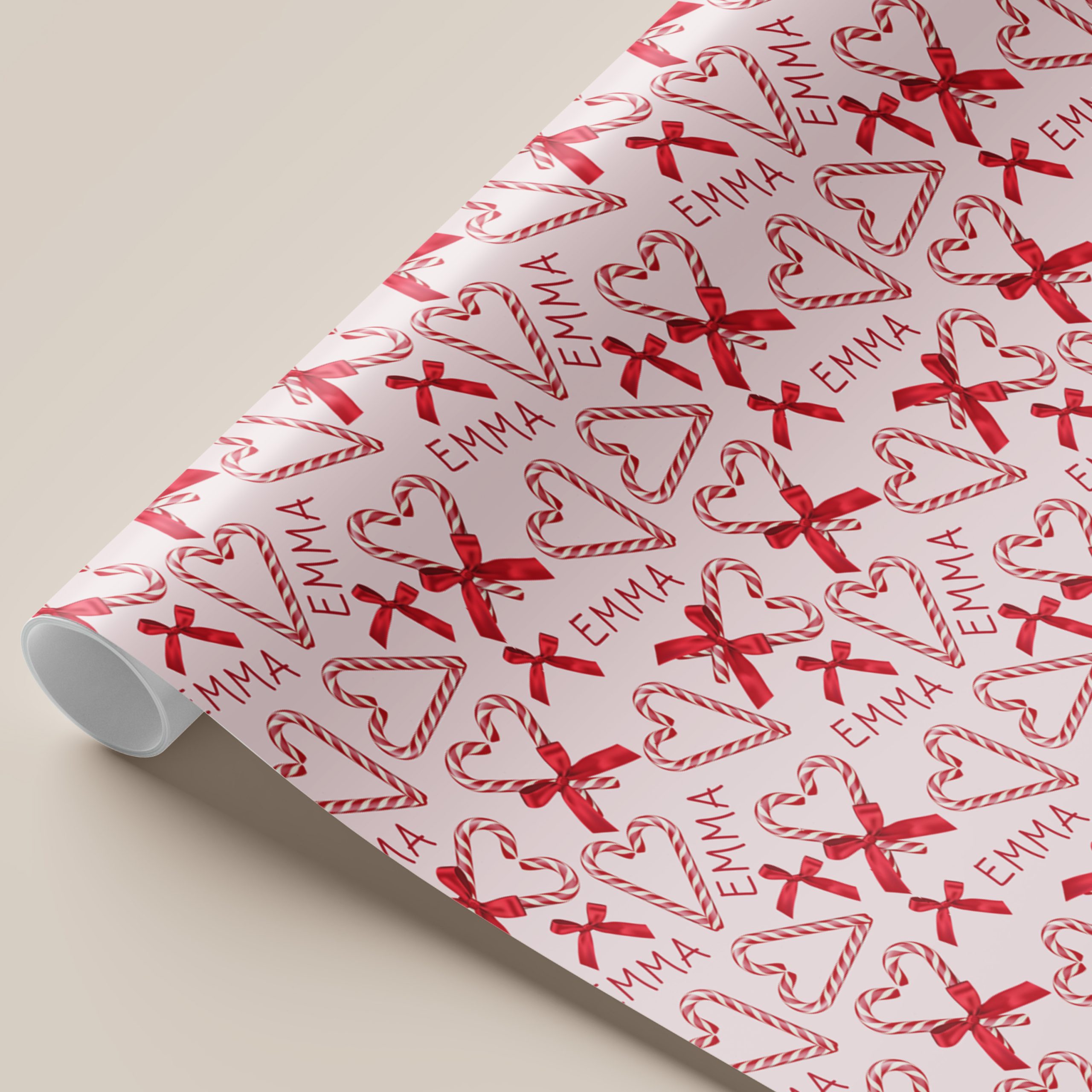 Personalised Candy Cane Christmas Gift Wrap