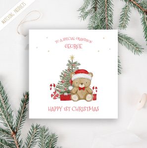 personalised baby's first christmas card