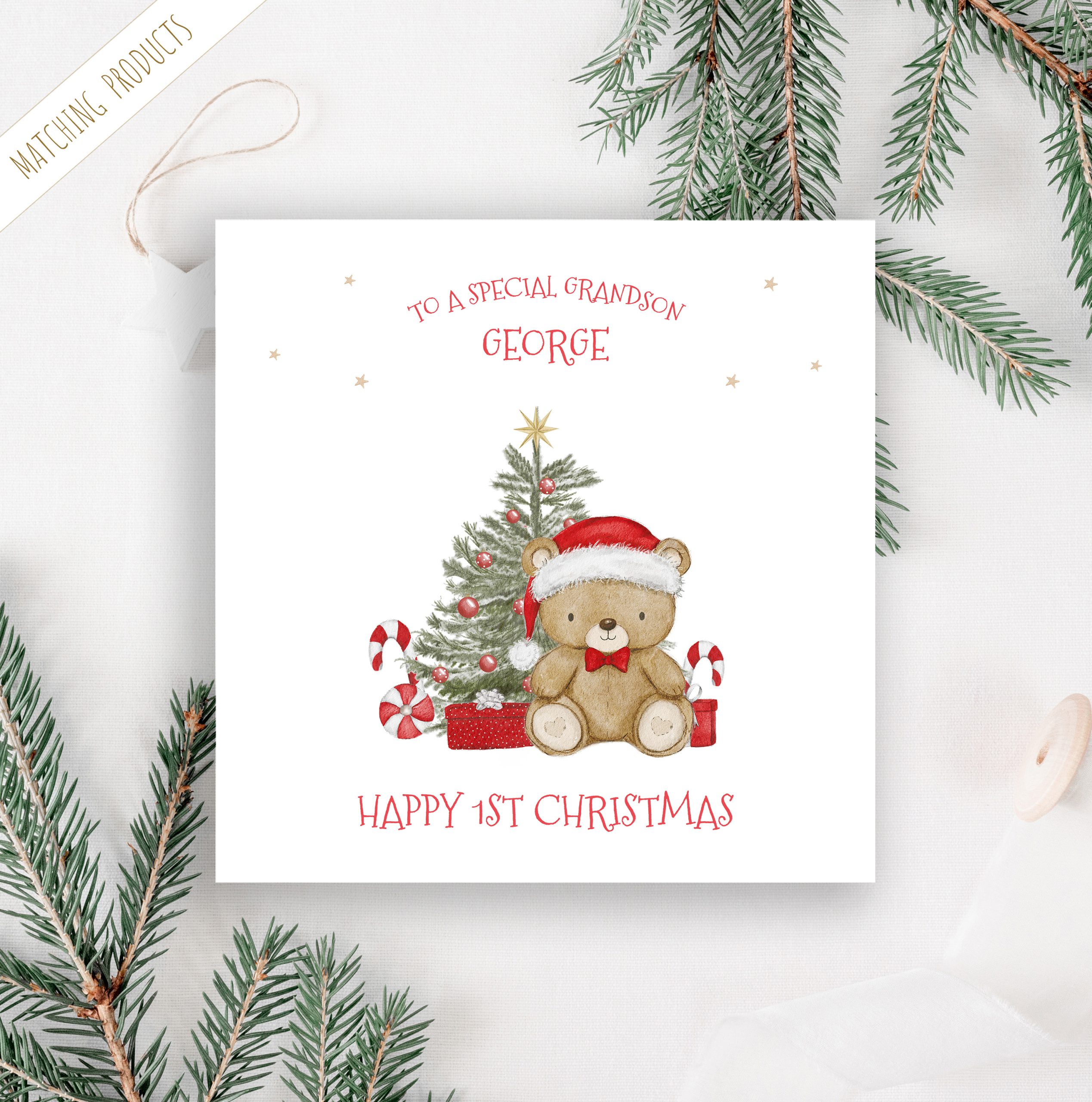 personalised baby's first christmas card