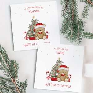personalised baby's first christmas card