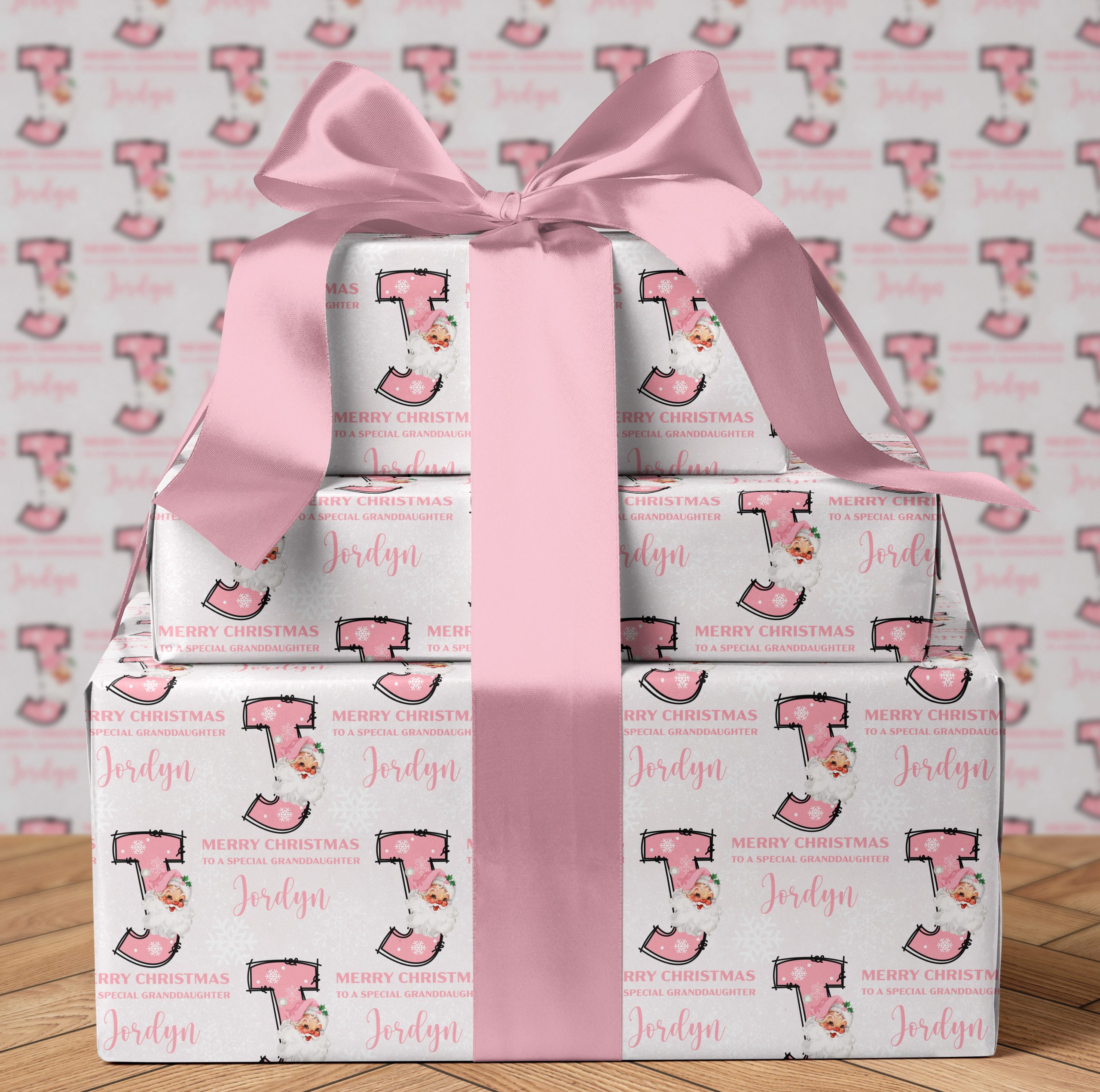 Christmas Pink Santa Alphabet