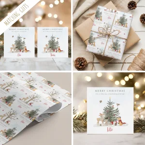 Personalised Christmas Woodland Wrapping Paper