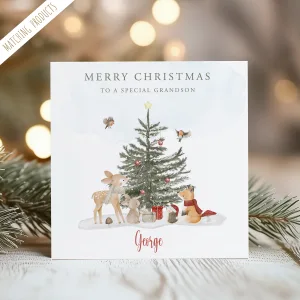 Personalised Christmas Woodland Card