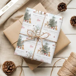 Personalised Christmas Woodland Wrapping Paper