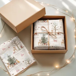 Personalised Christmas Woodland Wrapping Paper