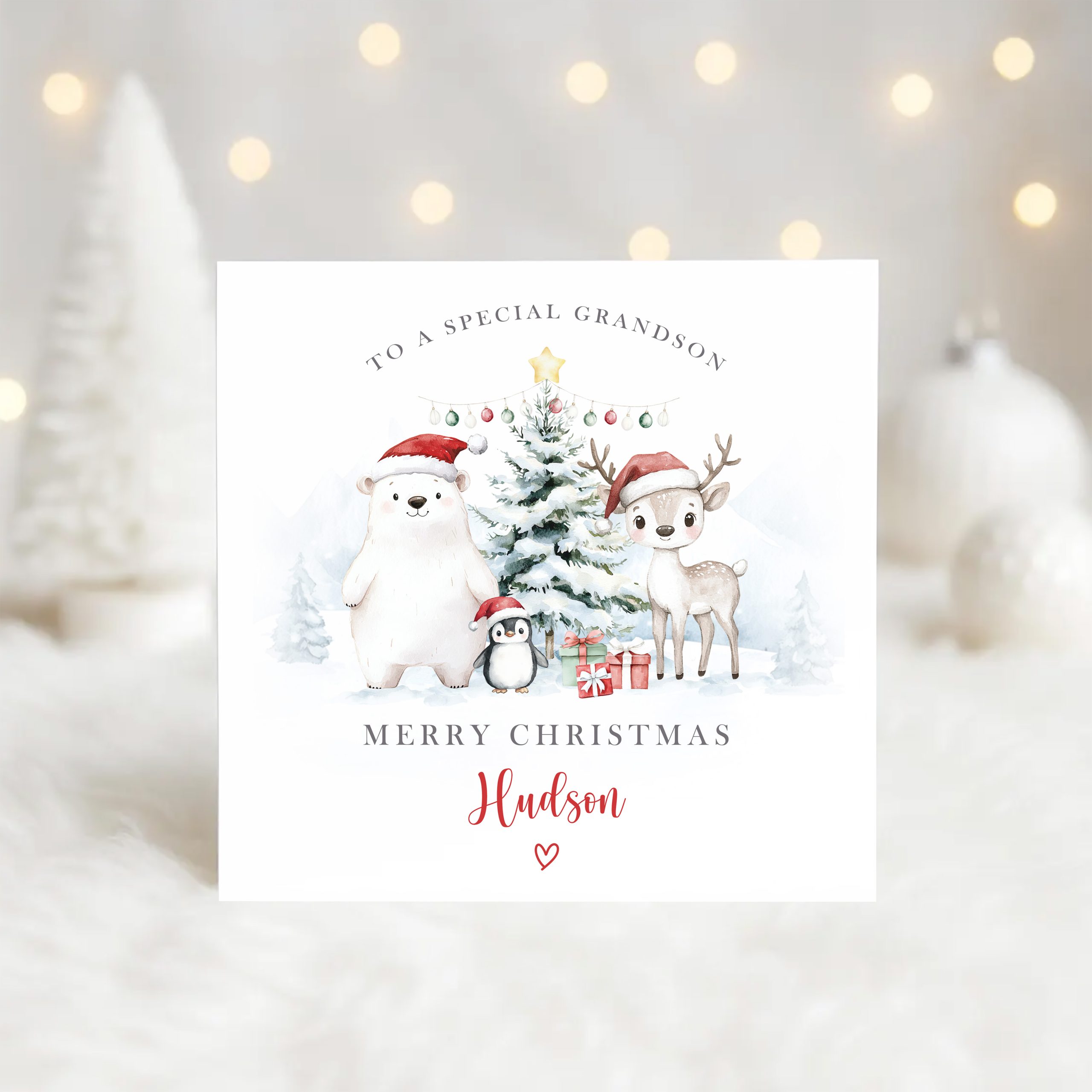Personalised Polar Bear Christmas Card