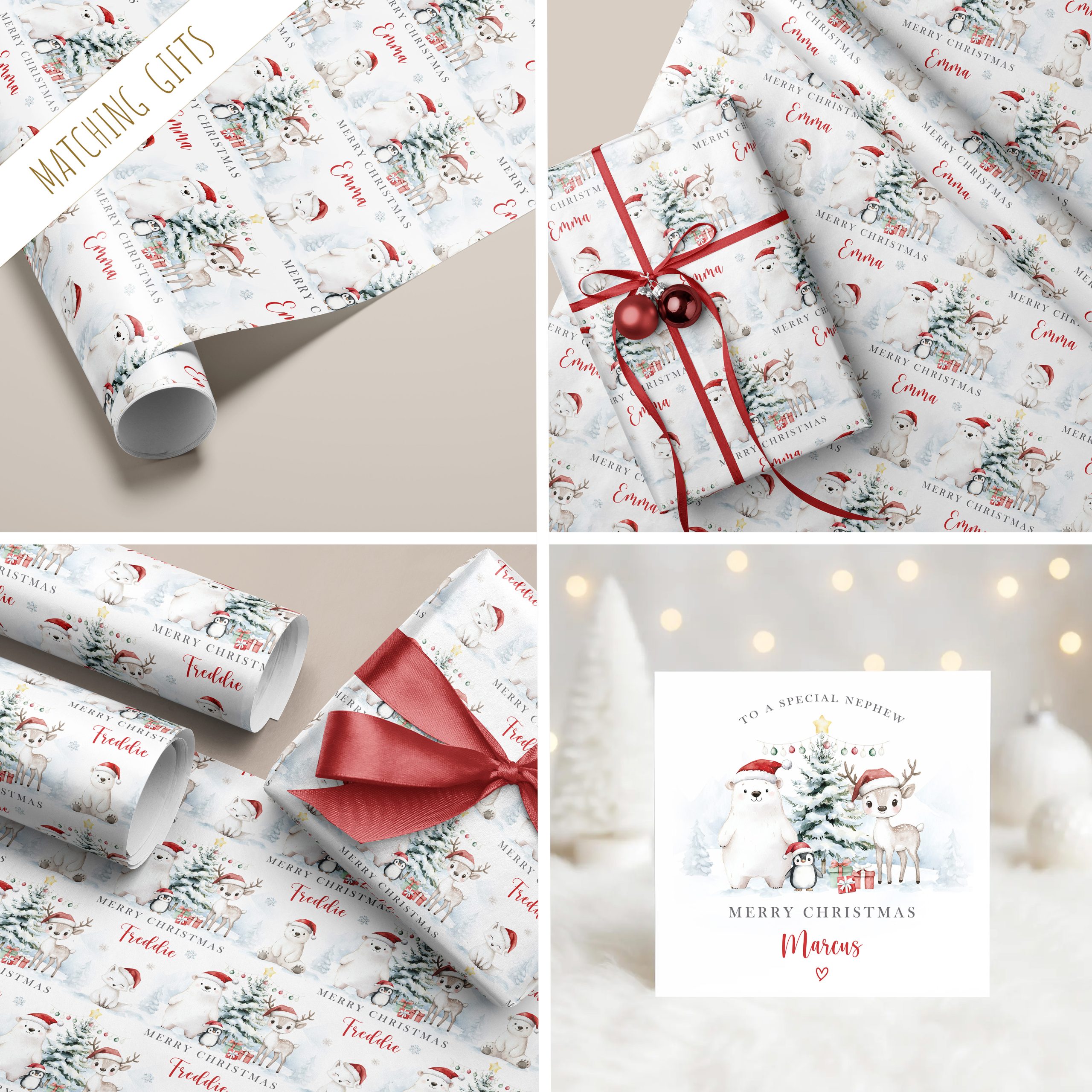 Personalised Polar Bear Christmas Gift Wrapping Paper